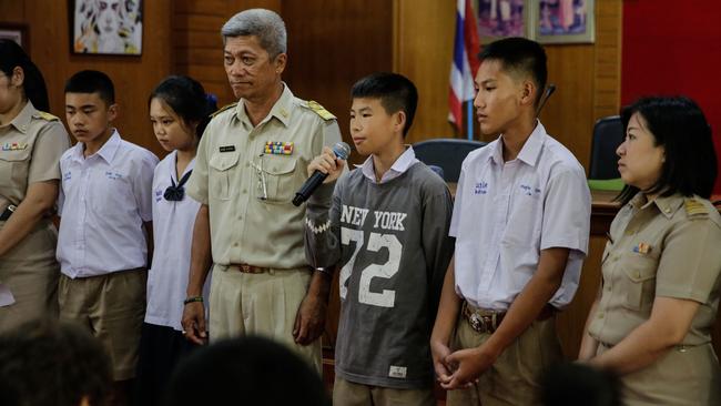 Chill, 14, one of the members of the Wild Boars soccer team who did not enter the cave with his teammates. Picture: Getty Images