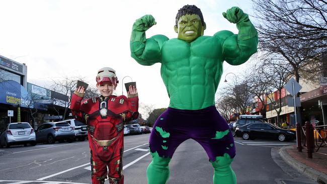 Croydon Main Street has previously held fun events such as visits from superheroes for Father’s Day. Picture: George Salpigtidis