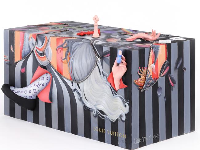 EMBARGO FOR WISH 03 JUNE 2022. FEE MAY APPLY. Gocken Yuksek for LV. Louis Vuitton commissioned 200 artists to reinterpret its iconic trunks. The resulting works have been part of a traveling exhibition that will culminate in NYC for a charity auction at Sotheby's.