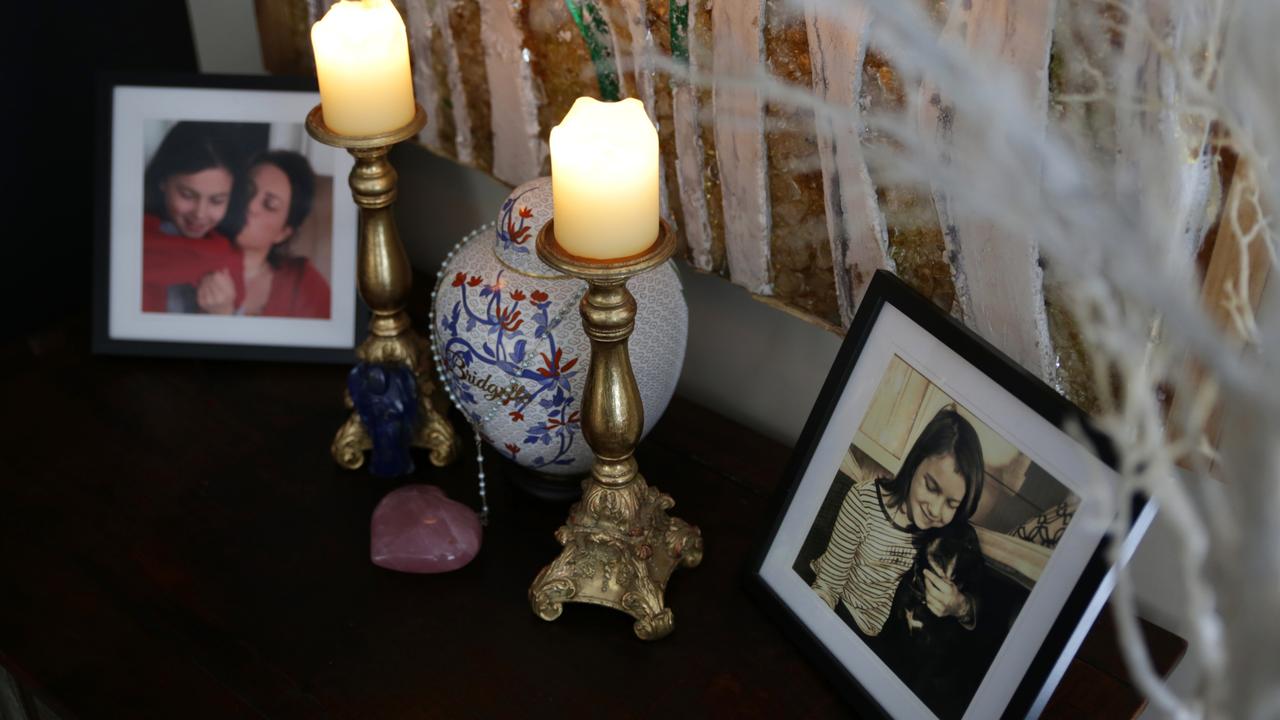 Biddy’s ashes are kept in a special room filled with her favourite things in her mum’s home. Picture: Dean Marzolla