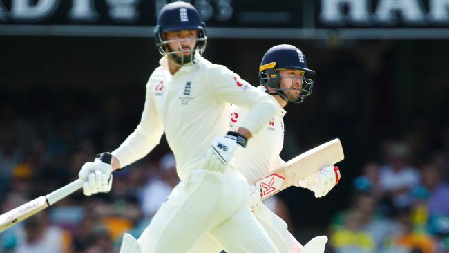 England's Mark Stoneman (L) and James Vince (R) combined for a century stand.