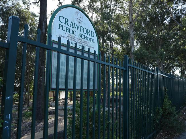 Locals said young children from nearby Crawford Public School witnessed the violence on Friday afternoon. Picture: Tim Hunter