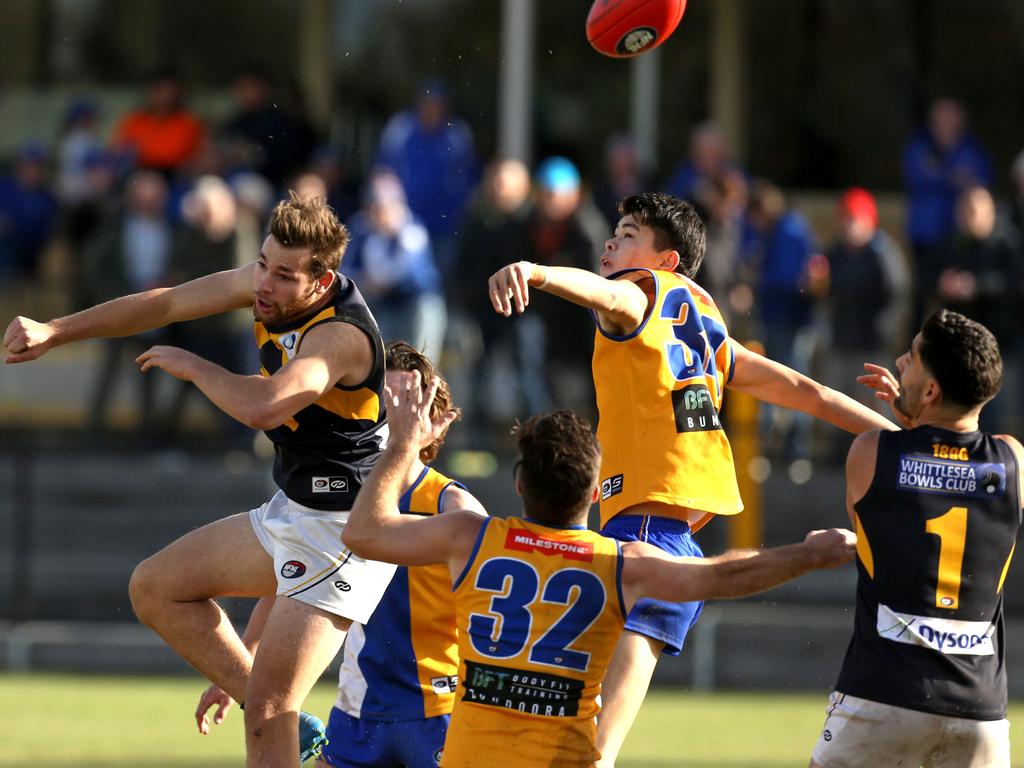 Northern: Macleod’s Hayden Gill flies for the mark. Picture: Stuart Milligan