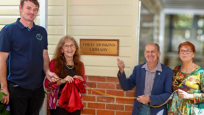 School P &amp; C president Nathan Rose, Lismore MP Janelle Saffin, Fred Hoskins and Wyrallah Public School Principal Lisa Fahy. Picture: Ben Griffin