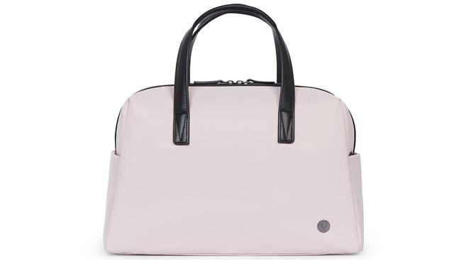 Antler Chelsea Overnight Bag  in Blush, $249Super-cute shade aside, this bag is ideal for carry-on travellers as it slots neatly under the seat in front of you, also fits a laptop and includes a detachable shoulder strap. Bonus points for the leather details and back sleeve to slot over a suitcase handle.