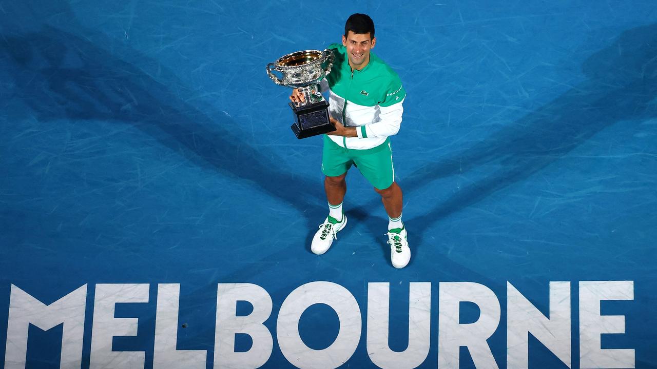 Novak Djokovic’s exemption to play the Australian Open has drawn the ire of players, fans and politicians. Picture: Patrick Hamilton/AFP