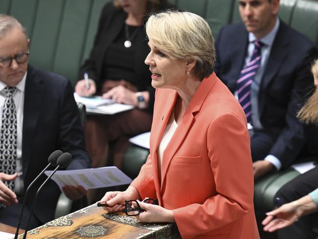 Tanya Plibersek during question time at Parliament House in Canberra. Picture: Martin Ollman