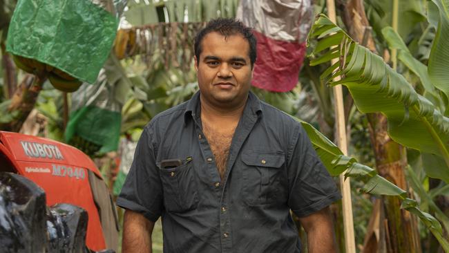 Paul Shoker at his banana farm near Coffs Harbour. Picture: Nic Walker