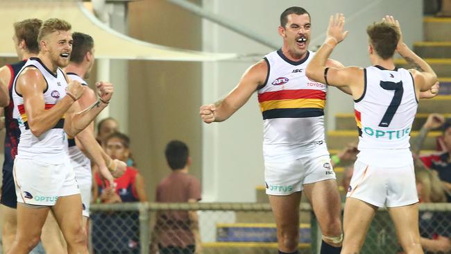 Taylor Walker was pumped with the win. Pic: Getty Images