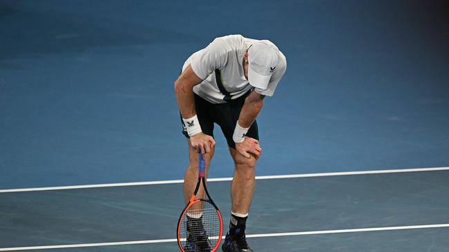 Murray looked exhausted at times in Saturday’s loss. (Photo by Manan VATSYAYANA / AFP)