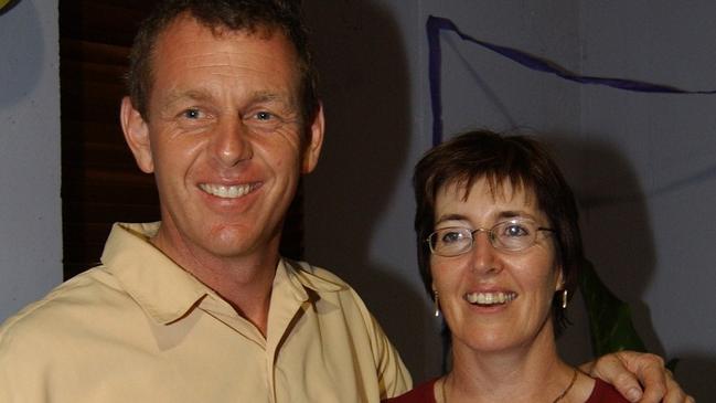 Brent and Donna Findlay at the Official Opening of Coral Sea Skydivers new shop at 181 Flinders Street East Pic Bryan Lynch GT145011