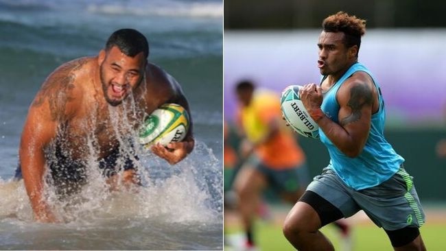 Tattooed Aussie stars Taniela Tupou and Will Genia.