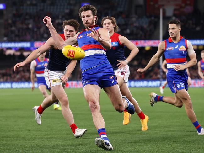 Marcus Bontempelli dominated against the Demons. Picture: Mark Stewart