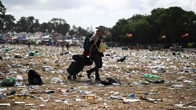 The festival has a sophisticated clean-up operation to deal with the mess. Picture: Oli Scarff / AFP