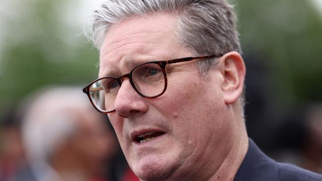 Britain's main opposition Labour Party leader Keir Starmer speaks during a post local election rally. Picture: AFP.