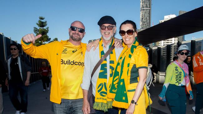 Fans ahead of the World Cup Matilda's v Sweden match at Suncorp Stadium. Photo - Stephen Archer
