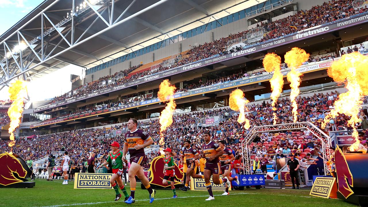 NRL 2019 Brisbane Broncos train at Suncorp Stadium so players