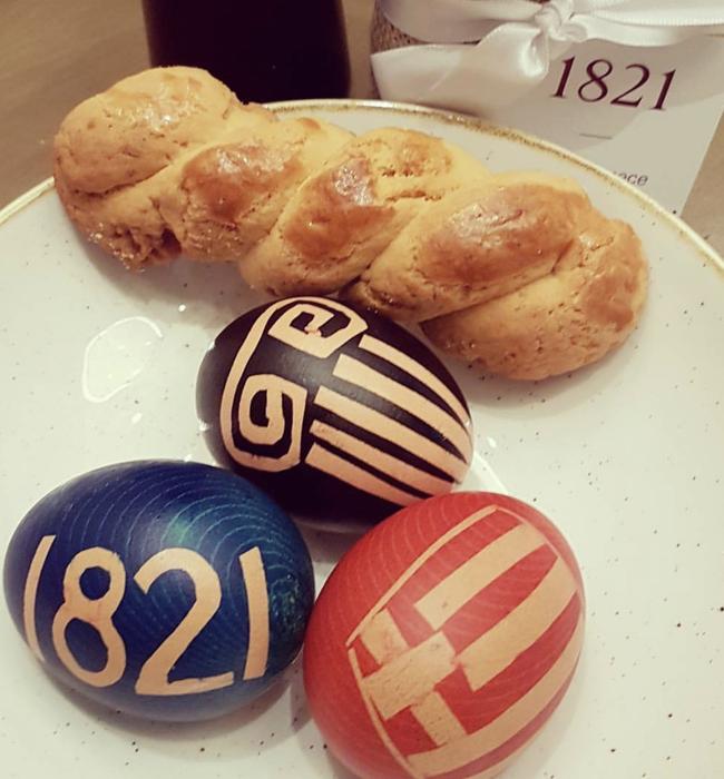 The eggs and koulouria for Greek Easter made by Jenny Tsirekas at 1821.