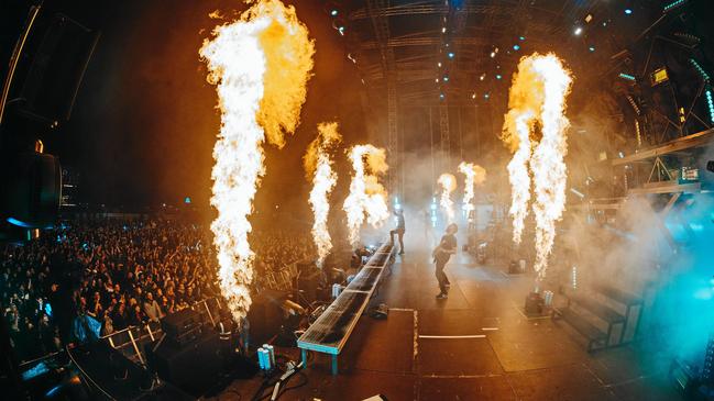 Parkway Drive shows off its pyrotechnic skill.