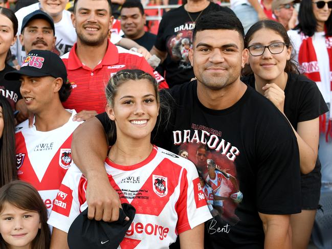 NRLW star Shaylee Bent and her partner David Fifita. NRL Imagery