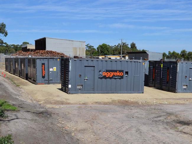 Containers for alternative power generators at the desalination plant. Picture: Supplied