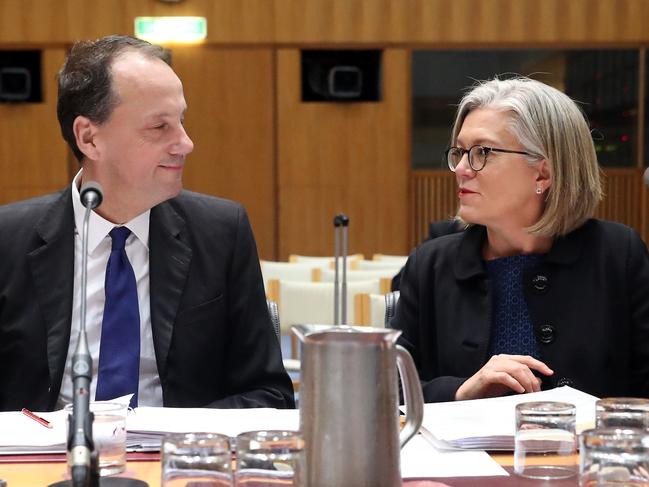 ASIC Public Hearing in Parliament House in Canberra. The Chair of ASIC James Shipton and Deputy Chair Karen Chester appeared at the hearing.  Picture Gary Ramage