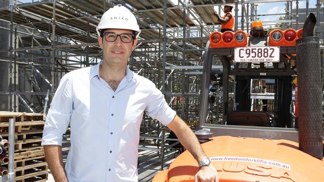 George Mastrocostas at his new development at 372 Marine Parade in Labrador on the Gold Coast. Photo: Tertius Pickard