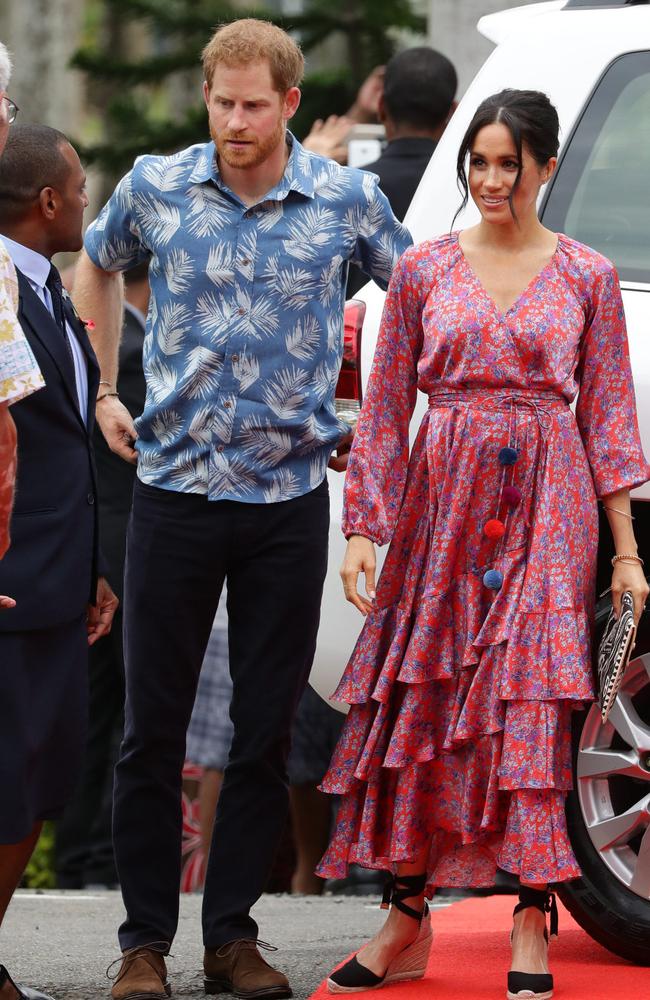 That ol’ classic Meghan Markle hairstyle with the strands at the front. It’s a gutsy move in humidity.