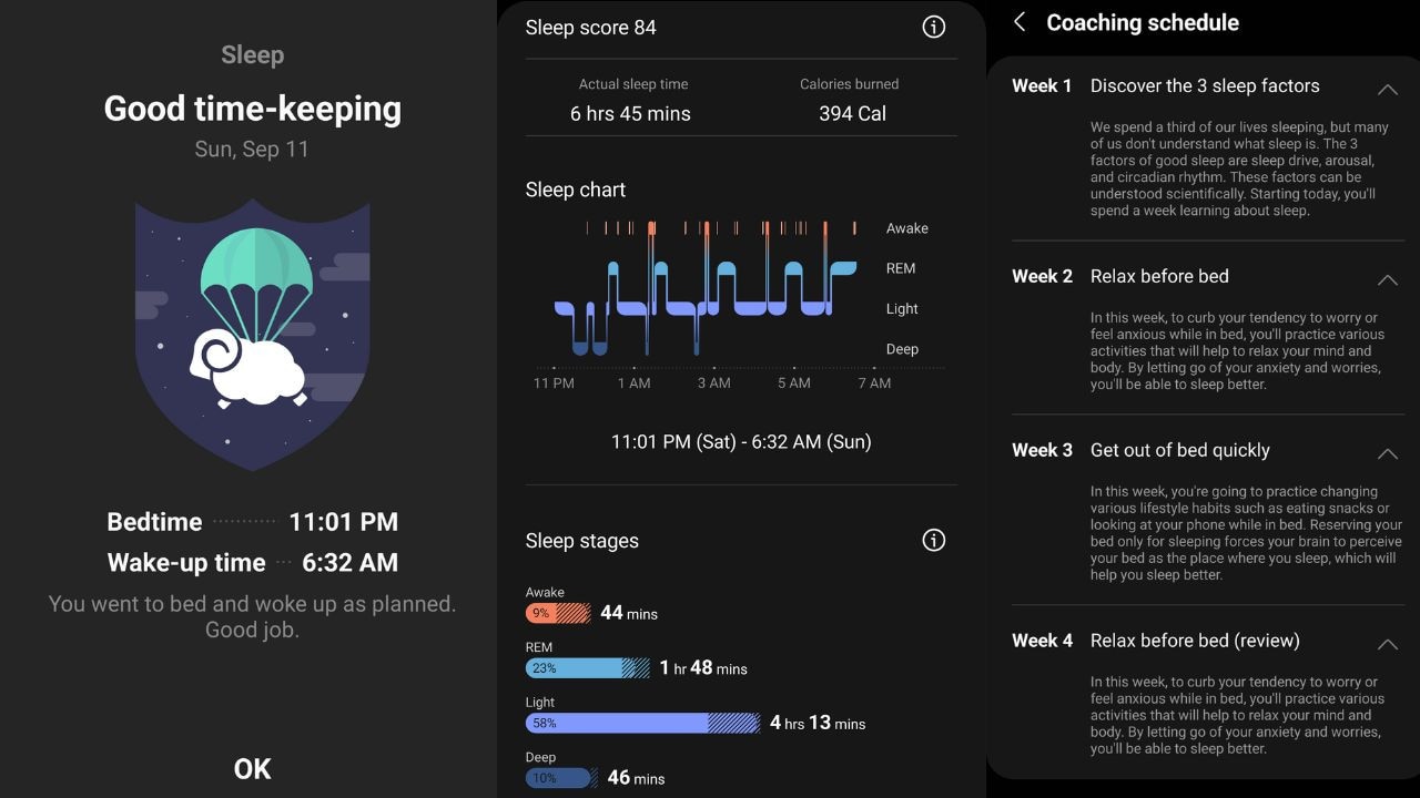 Watch5 sleep tracking. Image: Lauren Chaplin/news.com.au