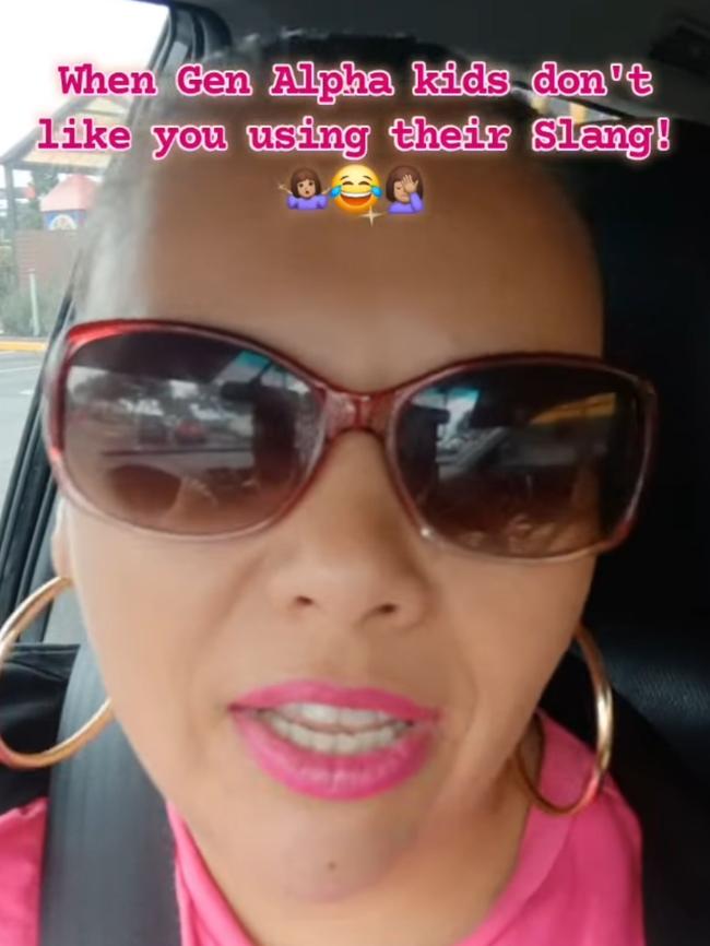 Comedian and Gen Alpha mum Kalah Lovegrove jokes about Gen Alpha slang in her stand-up. Picture: Instagram @kalahalovegrovecomedy