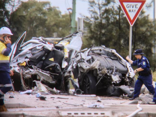 Wreckage at the crash site. Picture: Sam Ruttyn