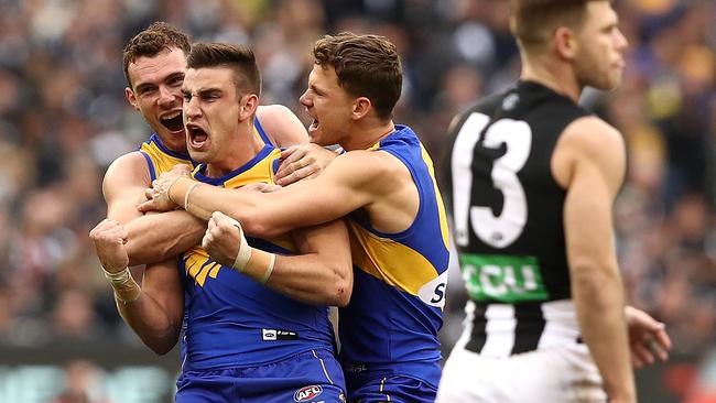 Elliot Yeo is pumped after his goal. Picture: Getty Images