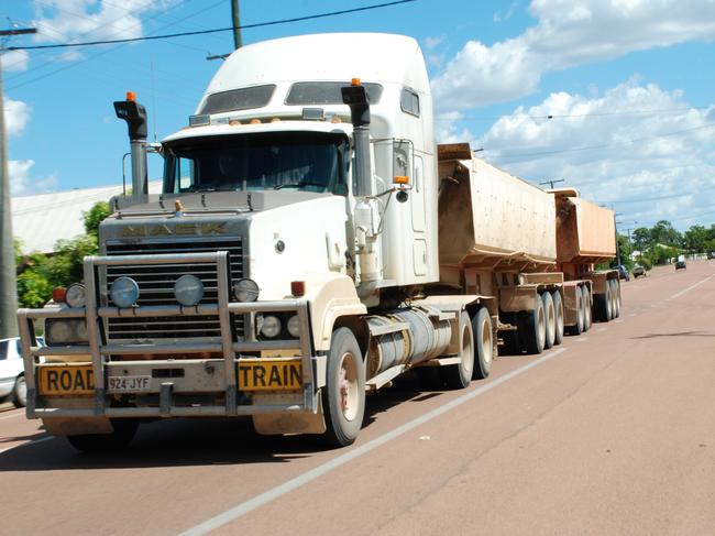 Generic truck photograph. Road train near Charters Towers, Queensland. Picture: TRUDY BROWN