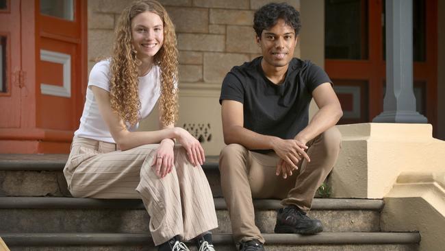 International Baccalaureate trailblazers … Pippa Hansen and Inuka Amaratunga are among the inaugural cohort of IB students at their schools, Norwood and Unley high schools respectively. Picture Dean Martin