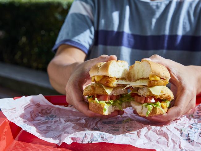 KFC's new "Big Cheese" burger has a heck of a lot of cheese involved. Picture: Supplied