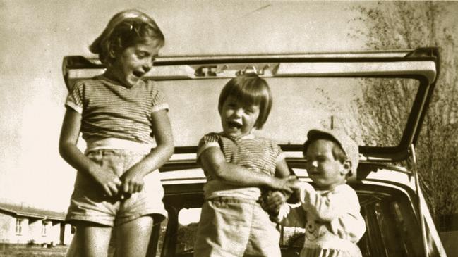 SA missing Beaumont children in the back of car during family outing in 1965. (L-r) Jane, Arnna and Grant. Picture: File Photo