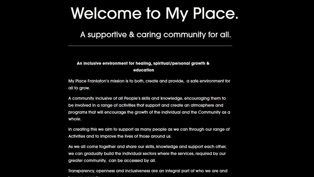 The My Place Frankston "mission statement" encouraging a "strong and supportive community for all". Picture: Supplied.