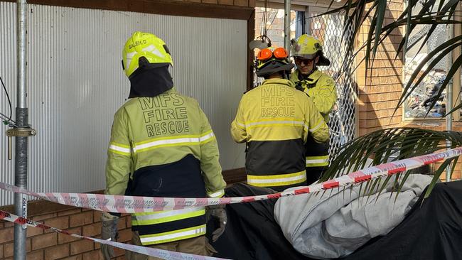 Fire crews at the scene of the Burton fire. Picture: Roy VanDerVegt