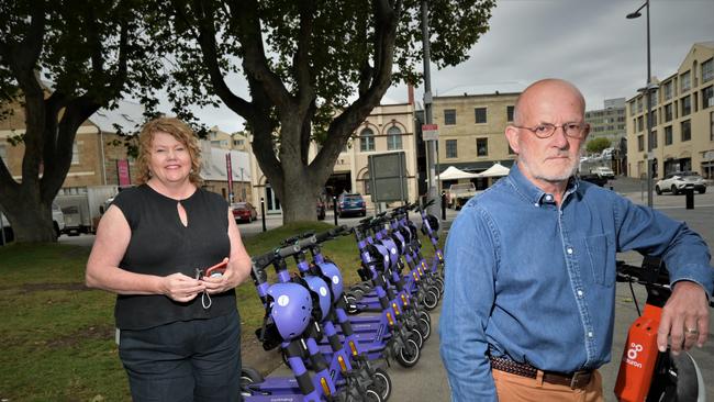 Breaking News Breaking News Hobart mayor Anna Reynolds and RACT's Garry Bailey. Picture: Kenji Sato