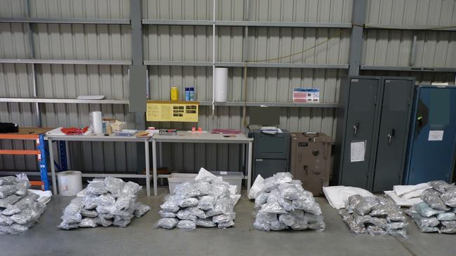 Photos of the 160kg of cannabis found in a warehouse at Port Adelaide. Picture: SA Police