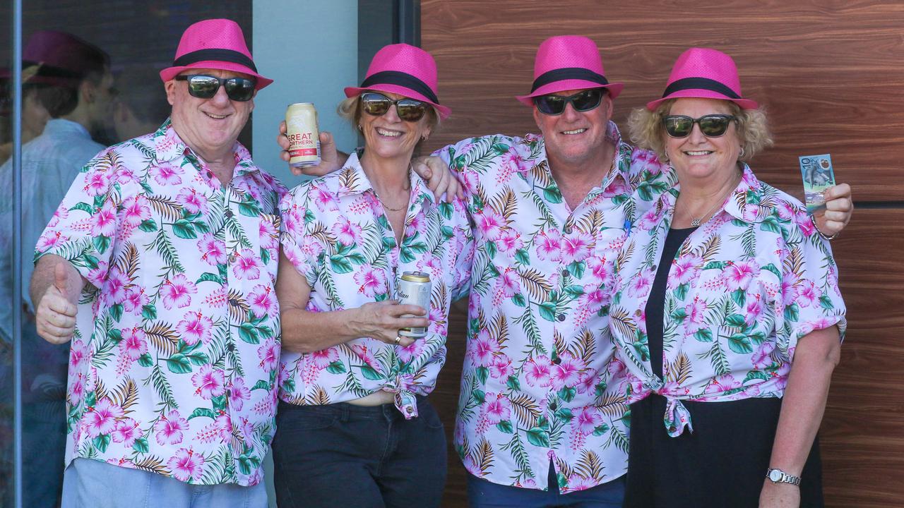 Darren and Wendy Otway and Peter and Denise Hutton at the 2021 Great Northern Darwin Cup. Picture: Glenn Campbell