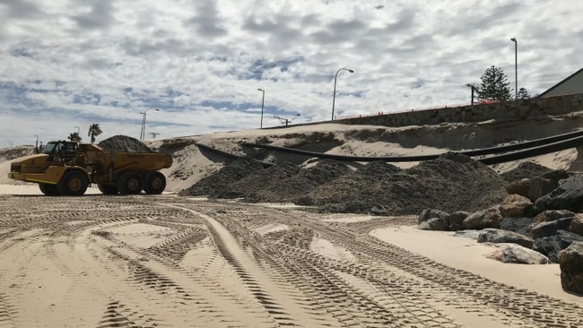 Sand carting is carried out to address erosion at West Beach. Picture: SA Department for Environment &amp; Water / twitter