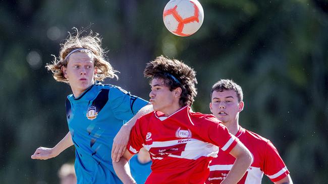 Palm Beach’s Kody Wright and Chancellor’s Matt Becker in last year’s decider.