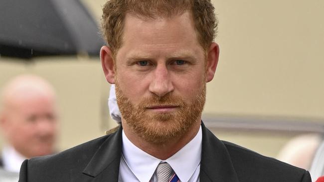 Prince Harry, Duke of Sussex arrives for the Coronation of King Charles III and Queen Camilla at Westminster Abbey on May 6, 2023 in London. (Photo by Andy Stenning – WPA Pool/Getty Images)