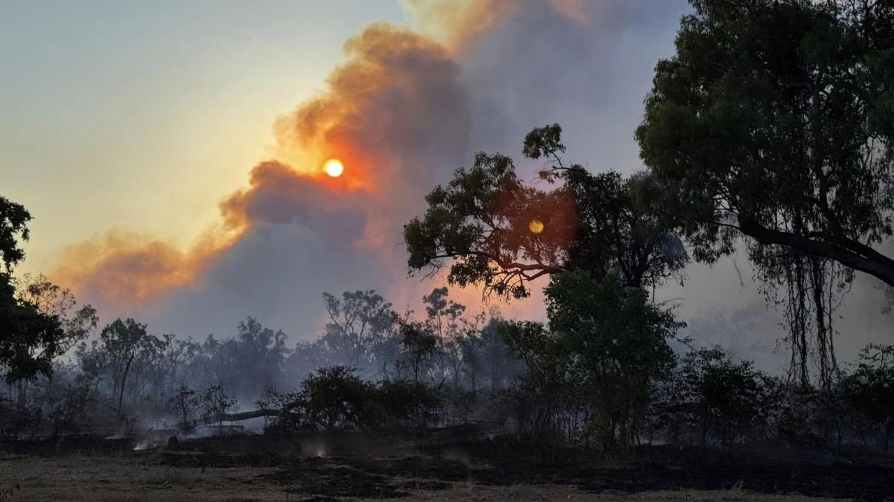 A large, slow-moving fire is burning near Einasleigh Road. It is travelling towards Forsayth. Picture: Millstream South Rural Fire Brigade