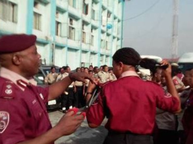Federal Road Safety Corps state commander Ayodele Kumapayi has been removed from his position after removing the hair of his female traffic workers.
