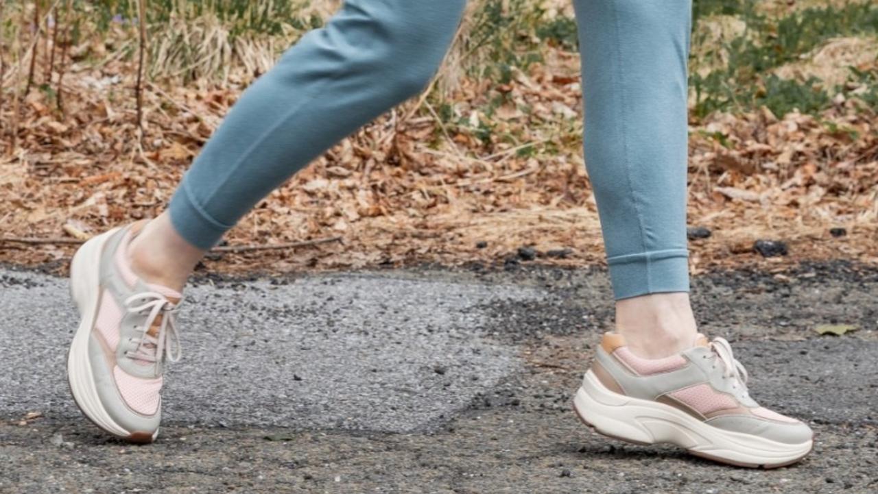 Woman walking sneakers