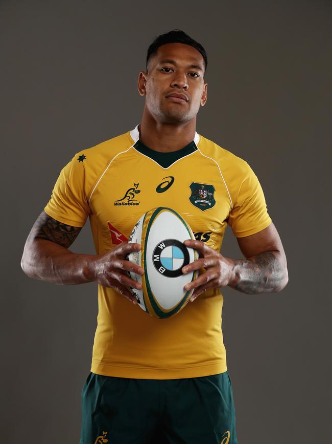 Israel Folau was once a poster boy for the 2014 Bingham Cup gay rugby tournament. Picture: Cameron Spencer