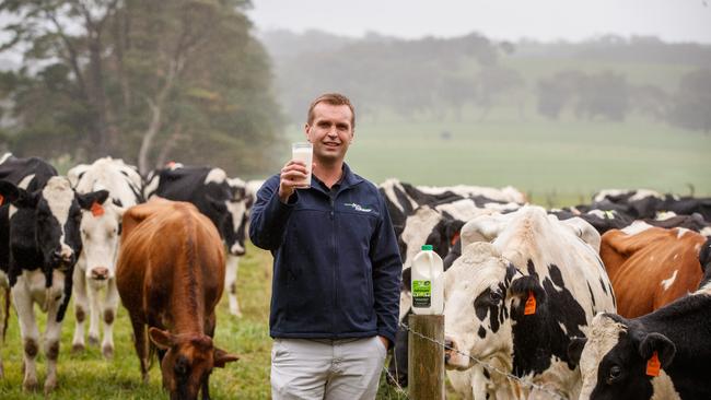 Fleurieu Milk Company general manager Nick Hutchinson is one of the finalists in the 2020 SA Premier’s Food and Beverage Industry Awards. Picture MATT TURNER.