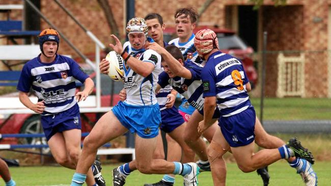 ON THE BURST: Titans five-eighth Riley Lack makes half a break during the Northern Rivers Titans and North Coast Bulldogs Andrew Johns Cup representative clash. Picture: Amy Blanch